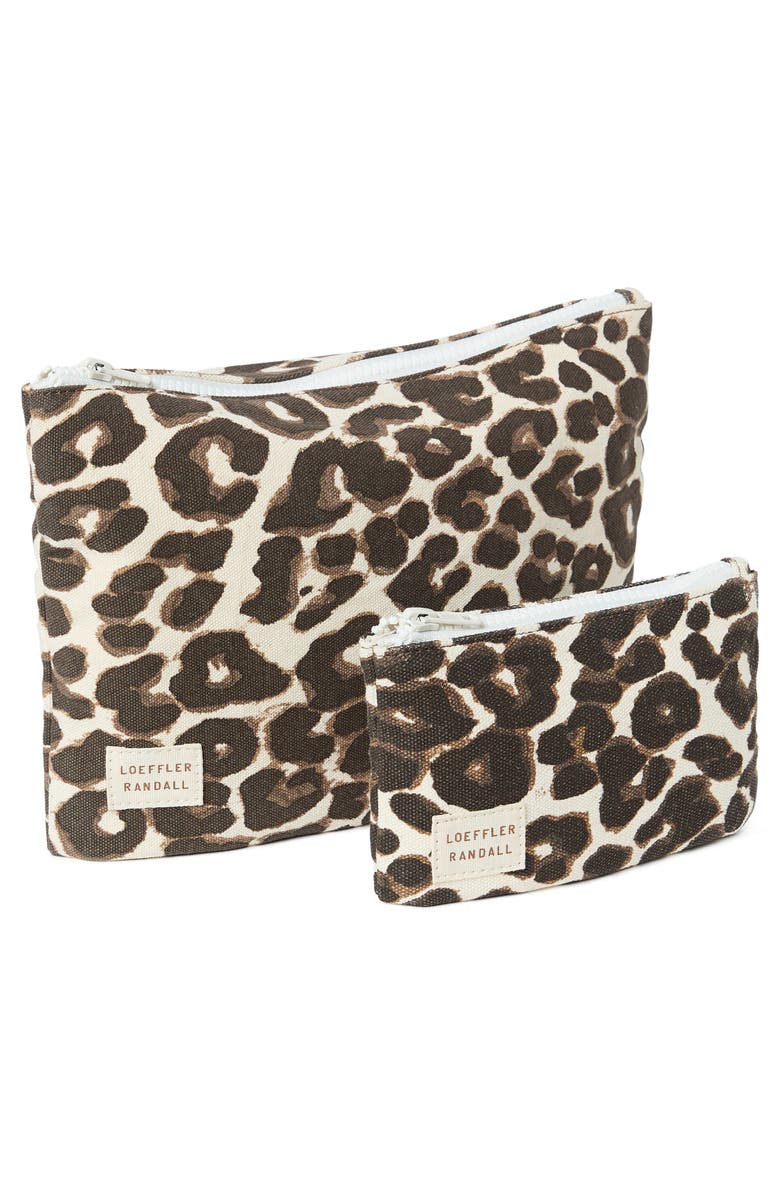 Loeffler Randall Tracy Pouch Set, Alternate, color, Leopard
