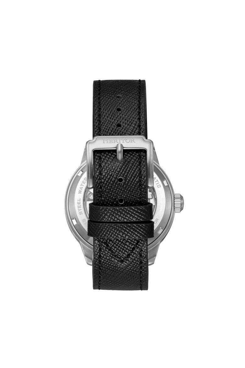 Argento Leather-Band Watch, Alternate, color, Silver/Black