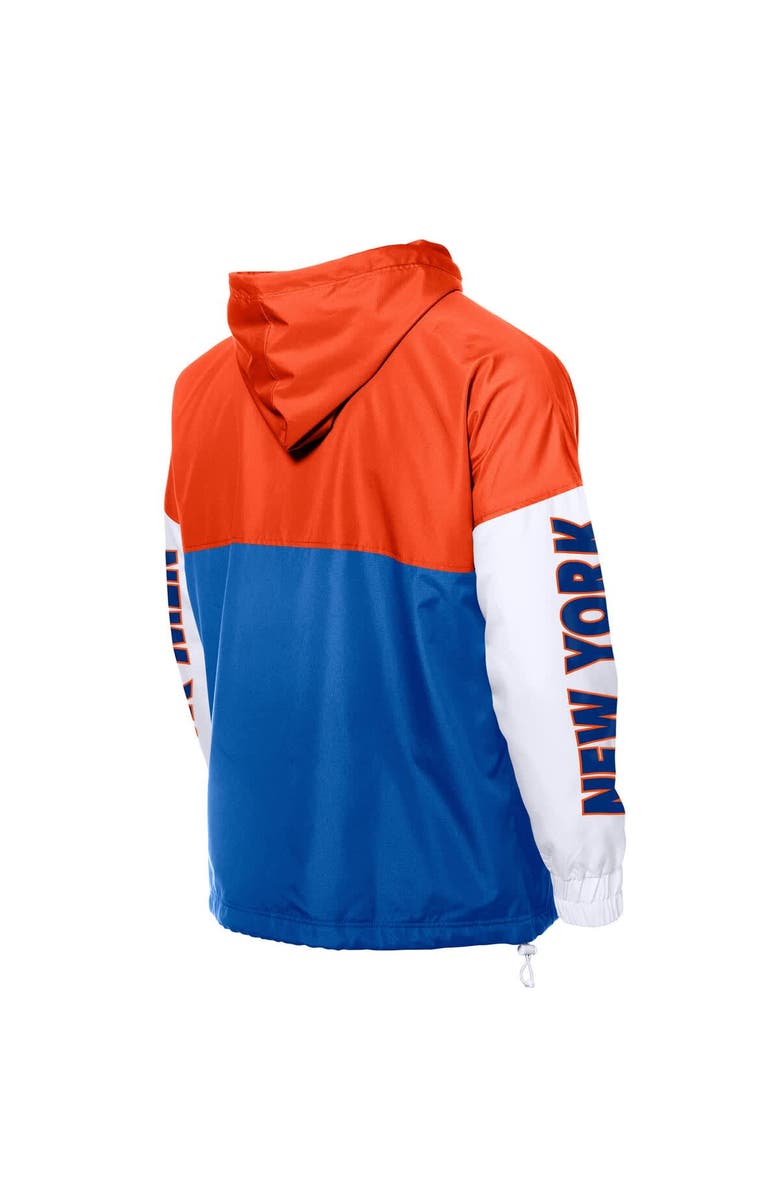 New Era Men's New Era Royal/Orange New York Mets Color Block Full-Zip Hoodie Windbreaker, Alternate, color,
