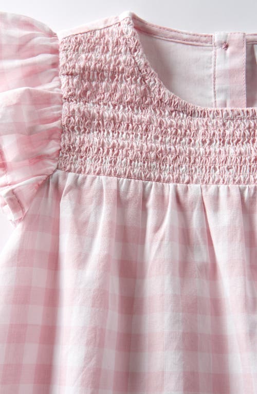 Nordstrom Smocked Cotton Dress & Bloomers In Purple Fragrant Gingham