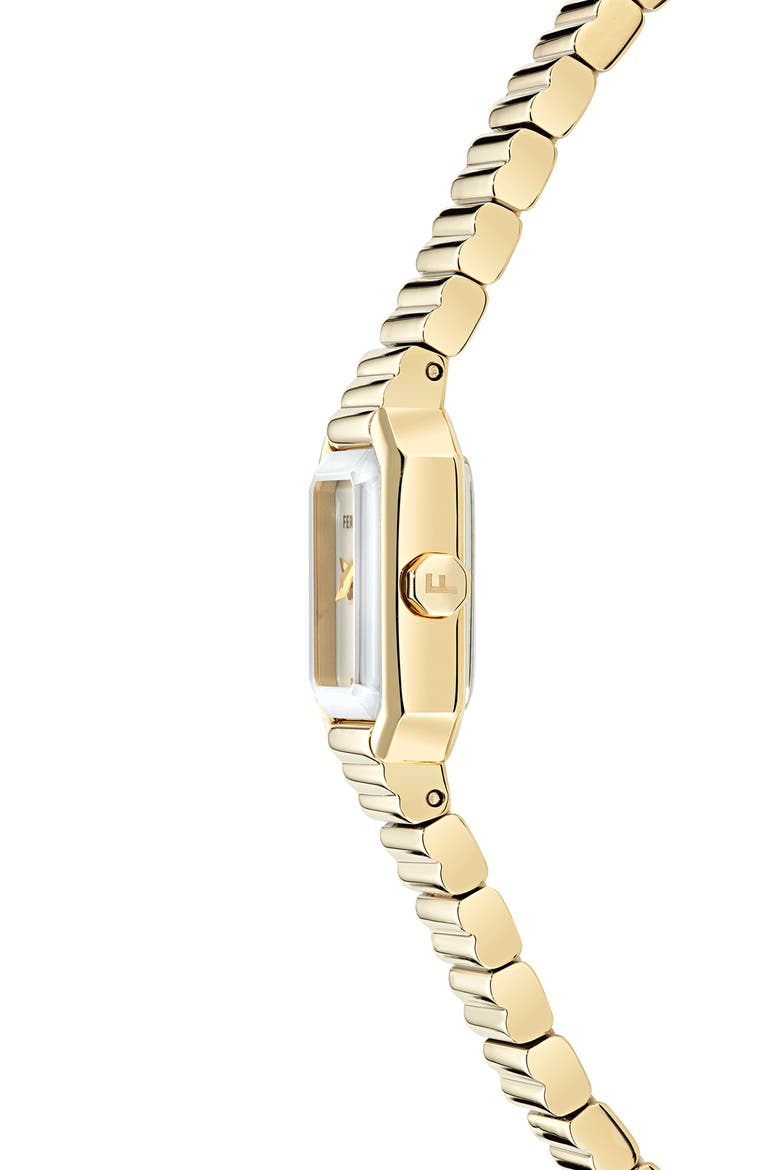 Crystal Petite Bracelet Watch, 15mm x 20mm, Alternate, color, IP YELLOW GOLD/WHITE