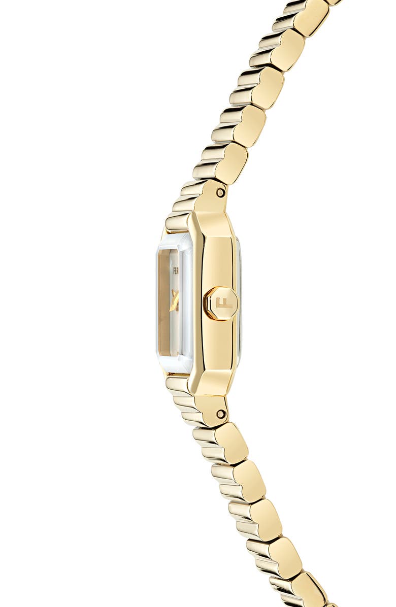 FERRAGAMO Crystal Petite Bracelet Watch, 15mm x 20mm, Alternate, color, Ip Yellow Gold/White