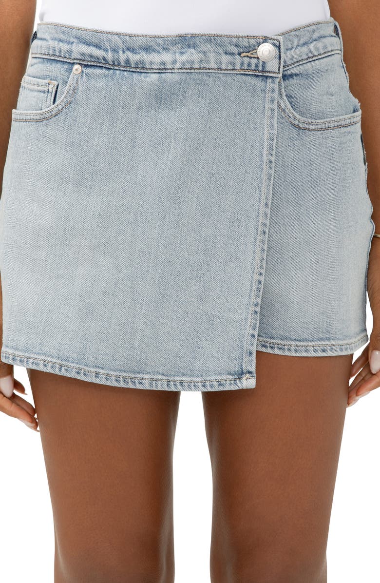 Silver Jeans Co. Faux Wrap Denim Skort, Alternate, color, Indigo