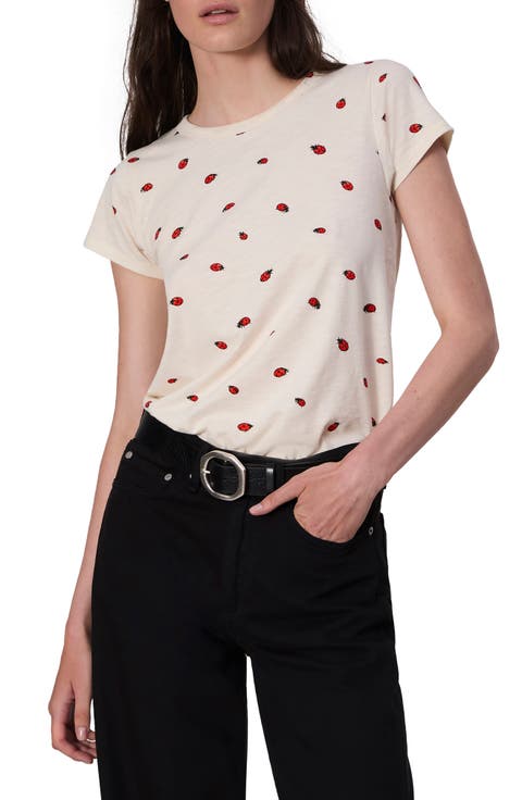Ladybug Print Cotton T-Shirt