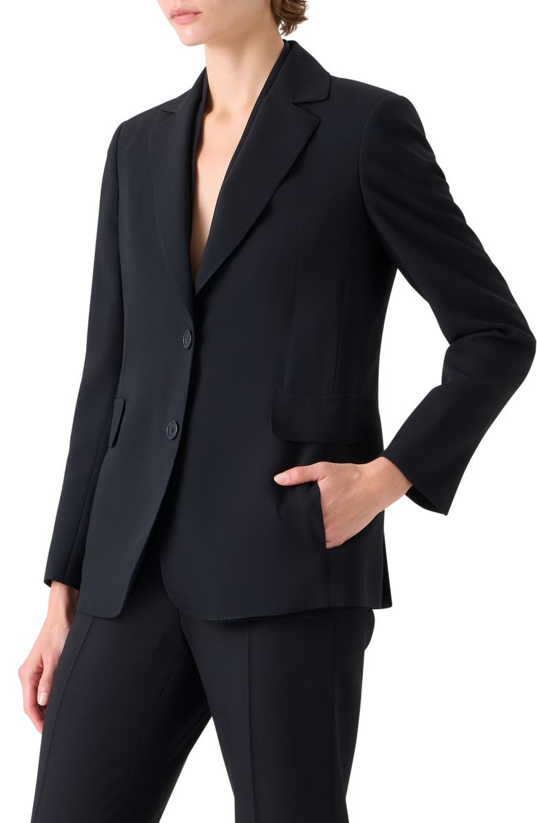Akris Malik Wool Blend Jacket, Alternate, color, Black