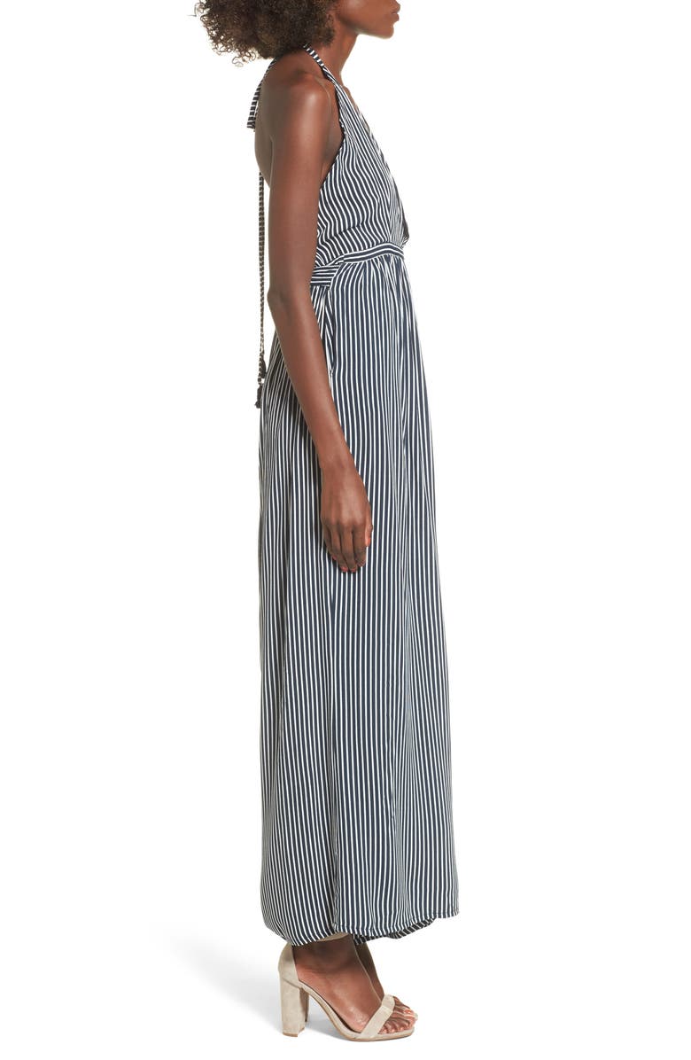 Faithfull the Brand Riley Stripe Halter Jumpsuit, Alternate, color,