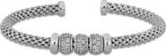 Julianna B. Cubic Zirconia Rondelles Bangle Bracelet