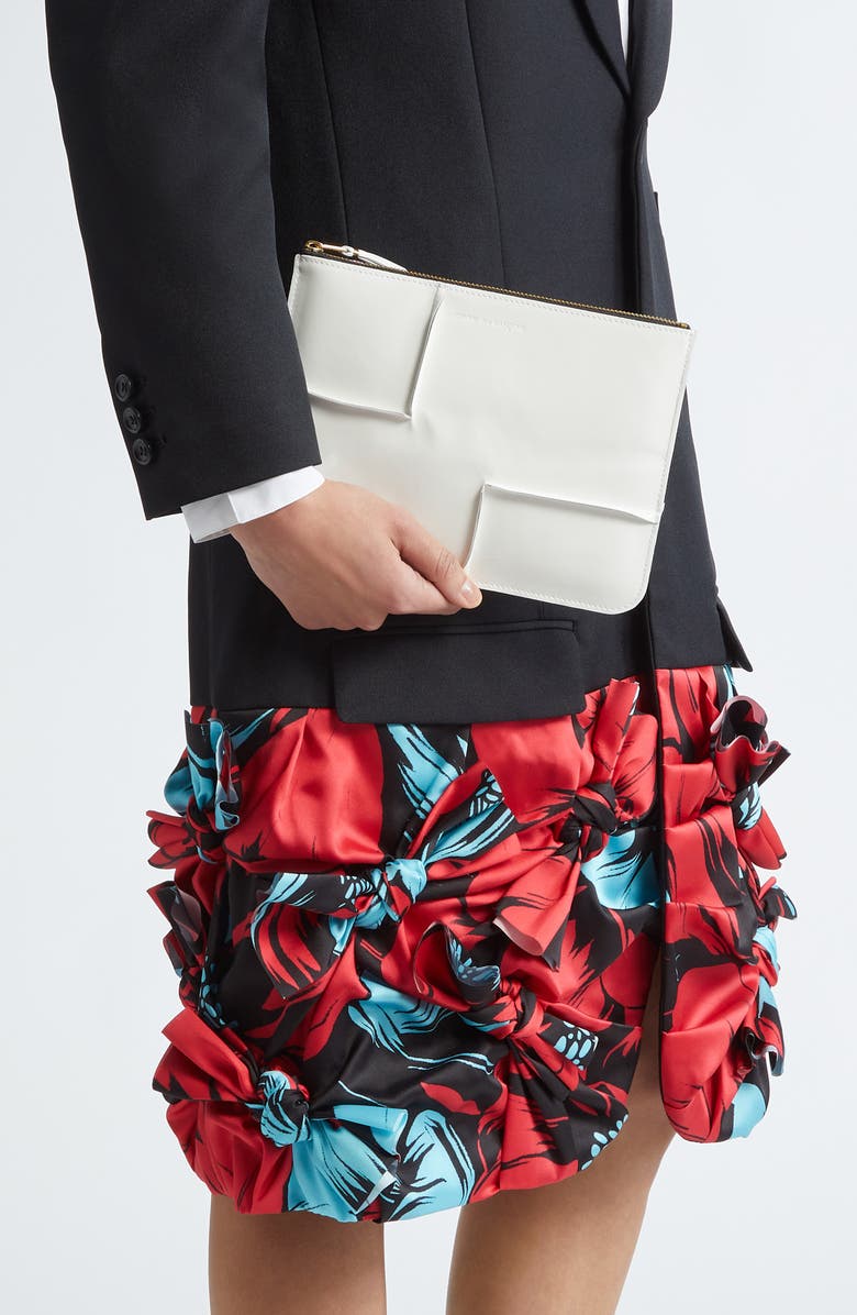 Comme des Garçons Wallets Large Seam Detail Zip Pouch, Alternate, color, White