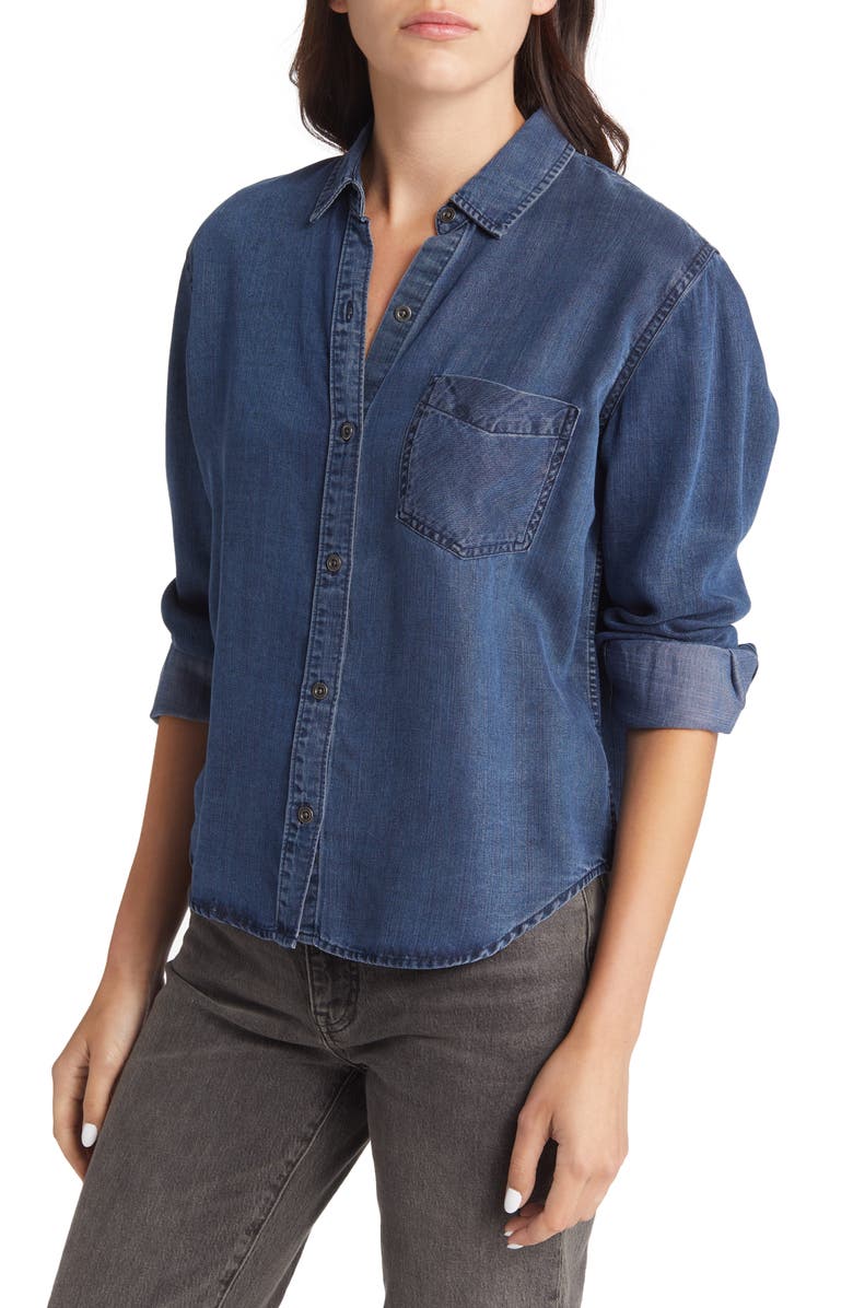 Rails Ingrid Denim Button-Up Shirt, Alternate, color, Dark Vintage
