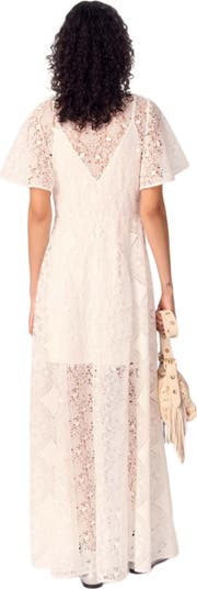Floral guipure maxi dress