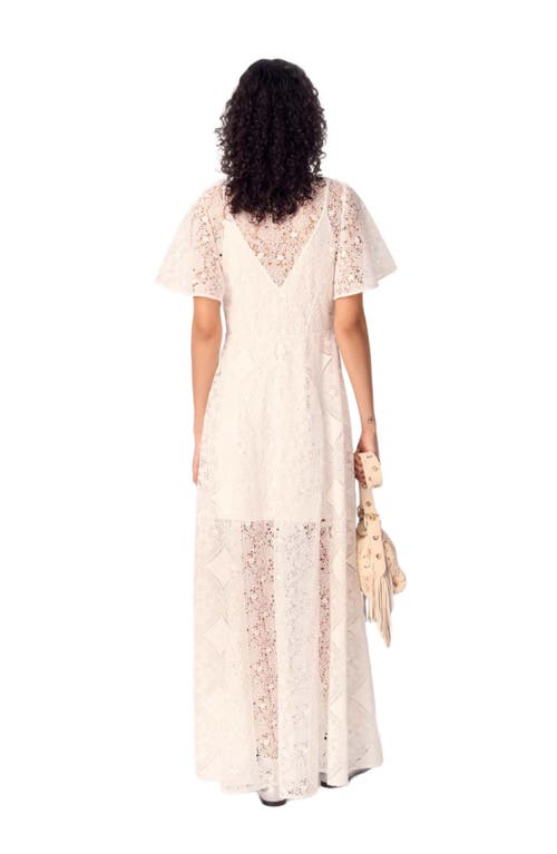 MAJE MAJE FLORAL GUIPURE MAXI DRESS 