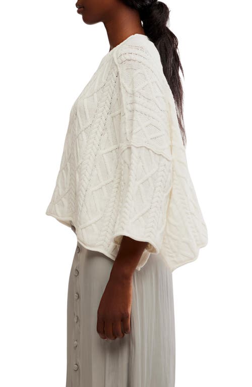 Shop Free People Washed Ashore Cable Stitch Cotton Sweater In White