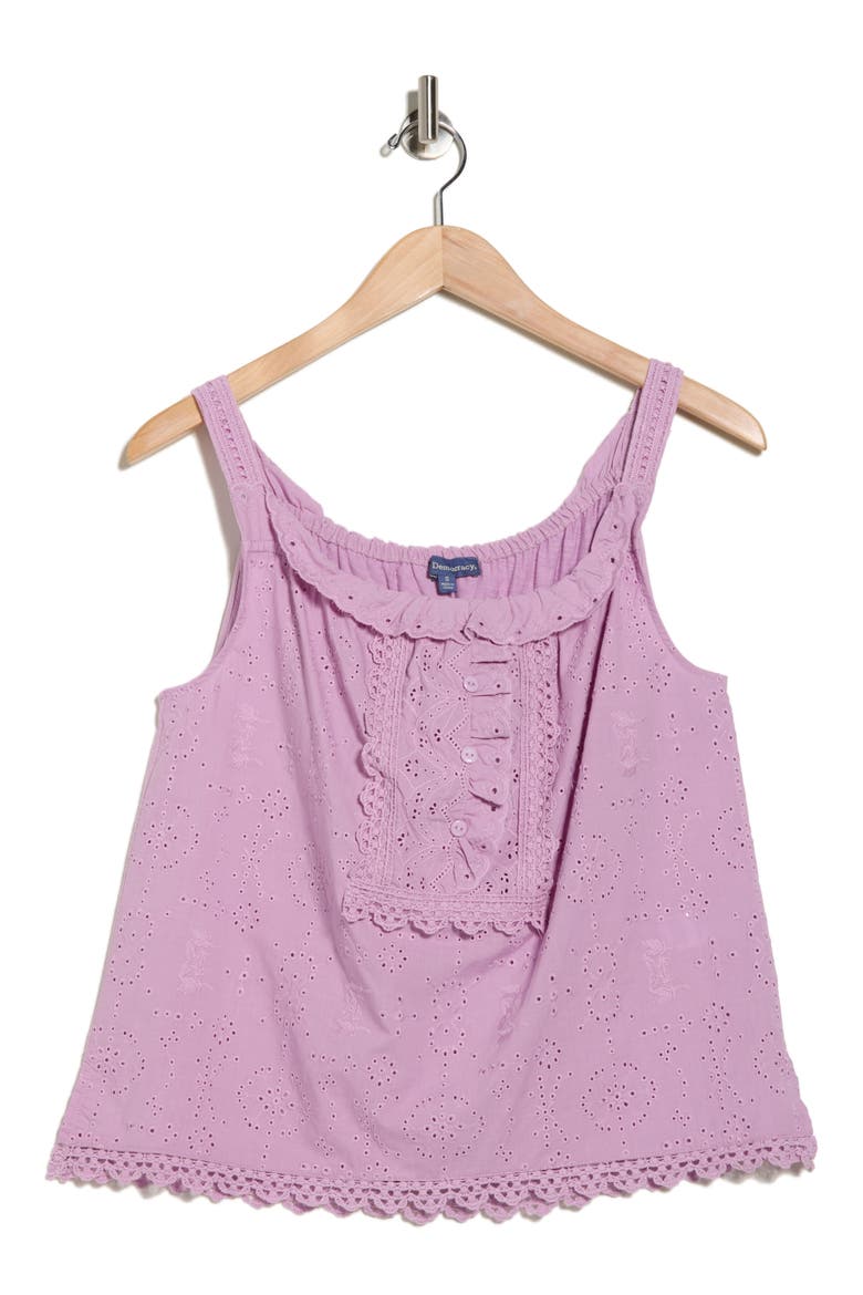 Eyelet Sleeveless Top, Alternate, color, SUGAR PLUM