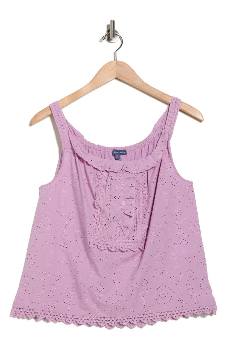 Democracy Eyelet Sleeveless Top, Alternate, color, Sugar Plum