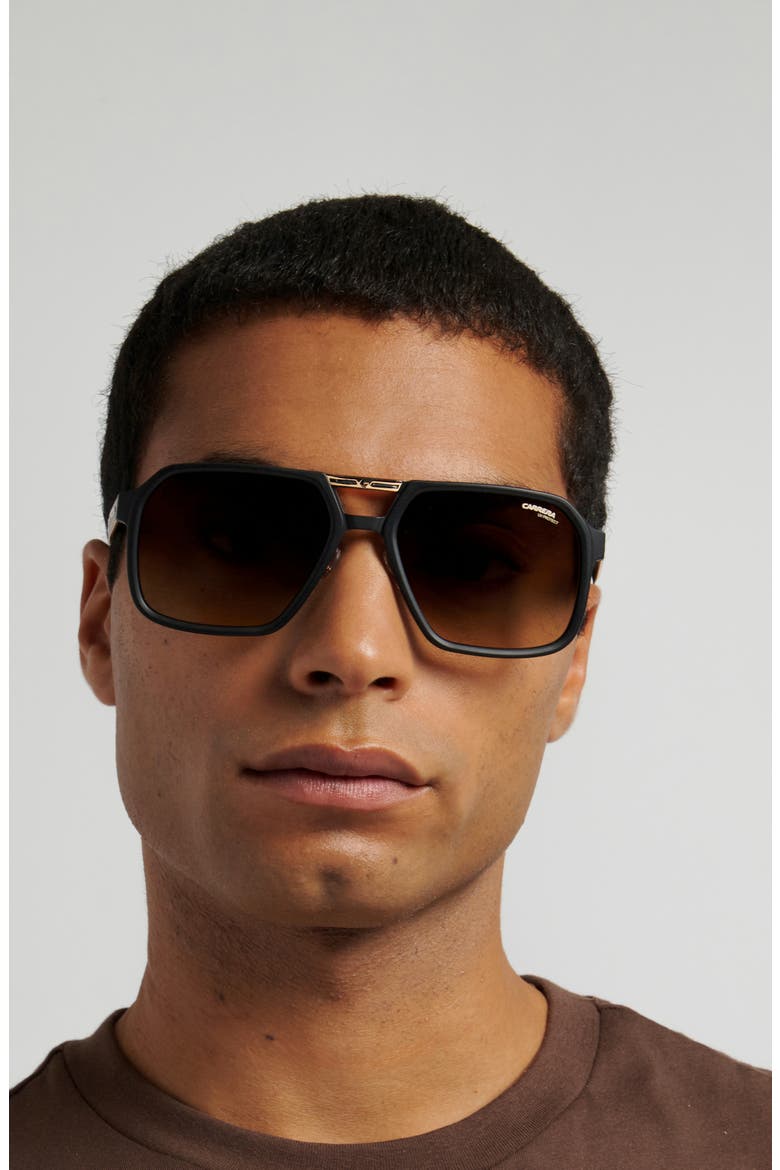 Victory 59mm Gradient Square Sunglasses, Alternate, color, BLACK/ GOLD/ BROWN/ GREEN