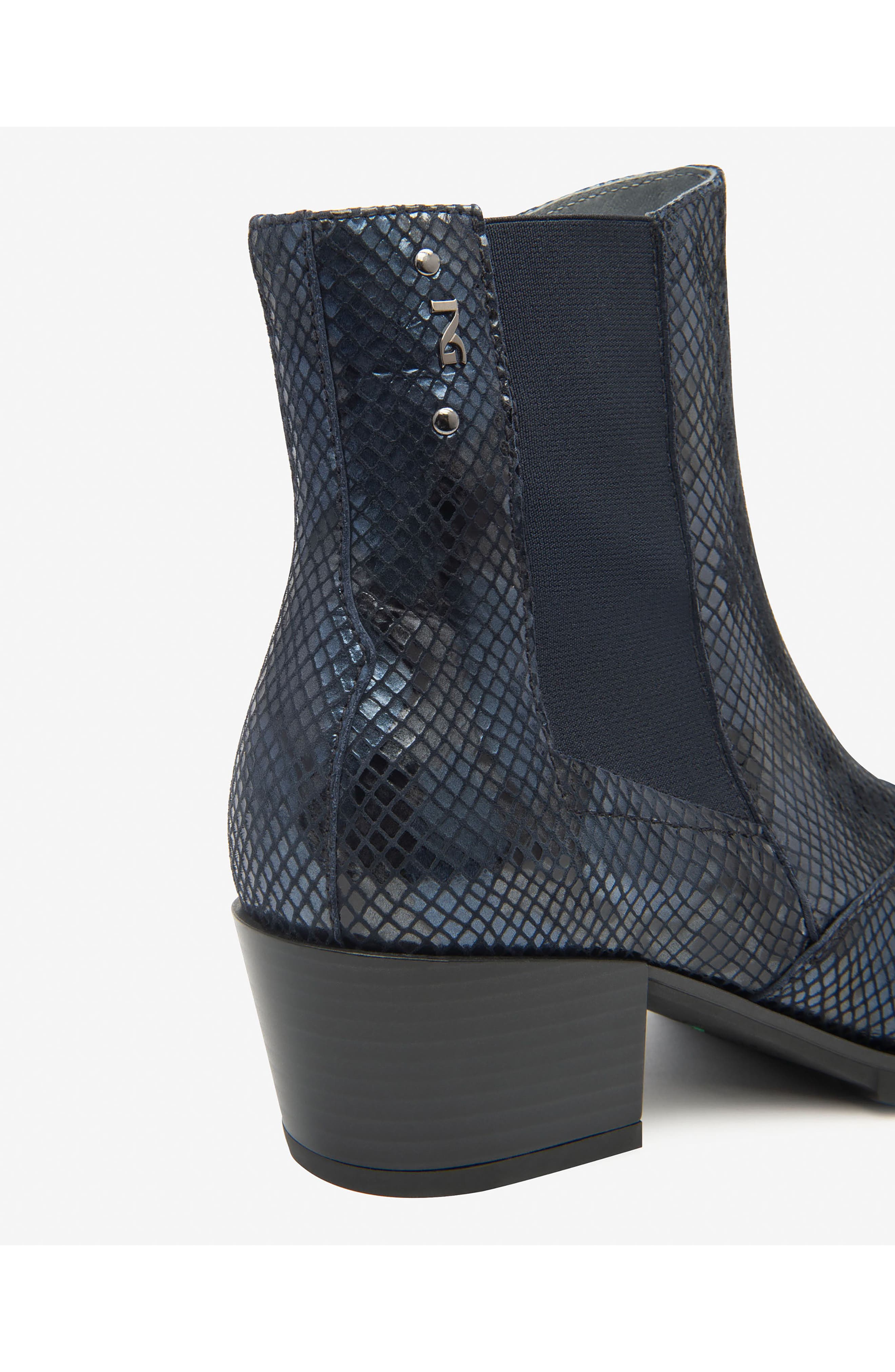 Leather Western Chelsea Bootie, Alternate, color, BLUE