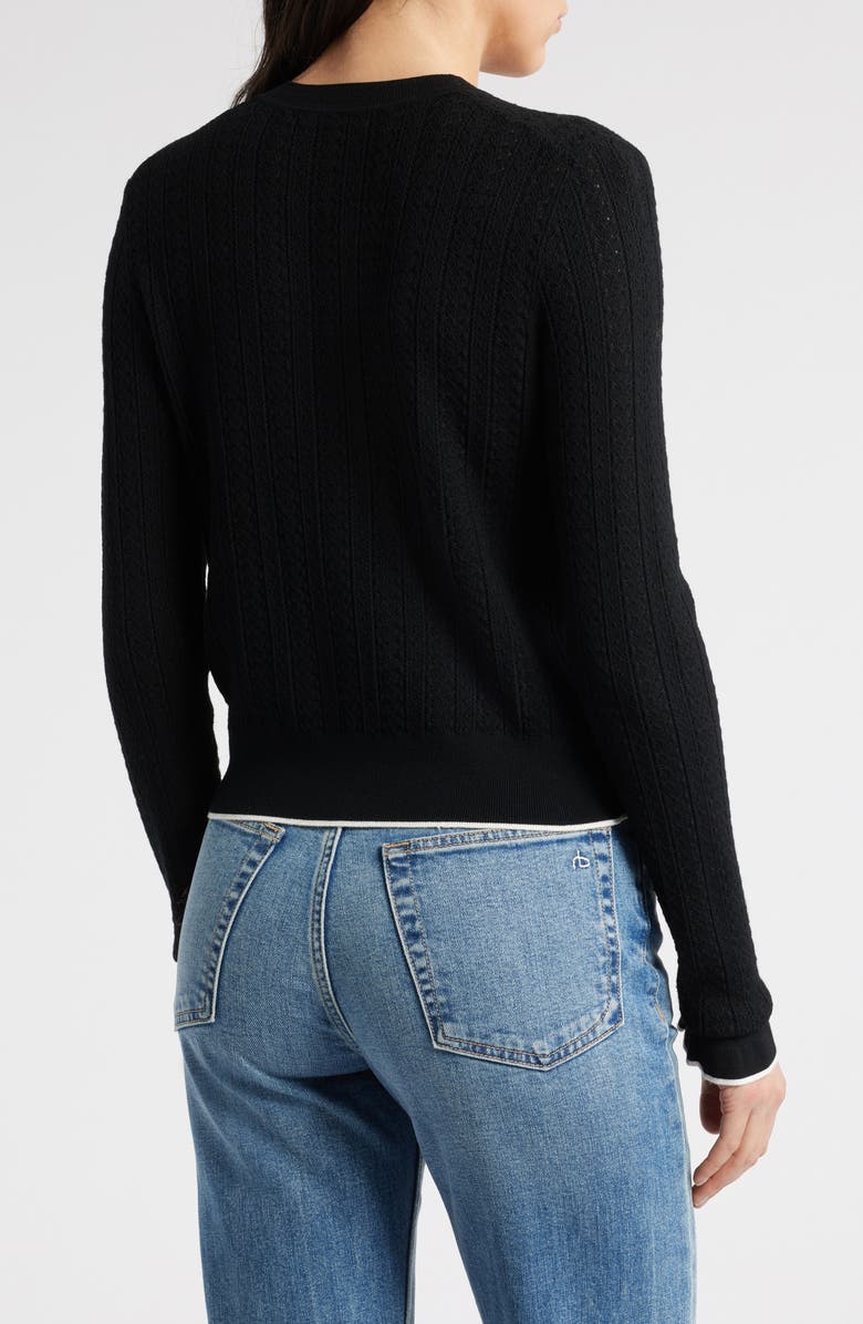 Madewell The Signature Open Knit Cardigan, Alternate, color, Black