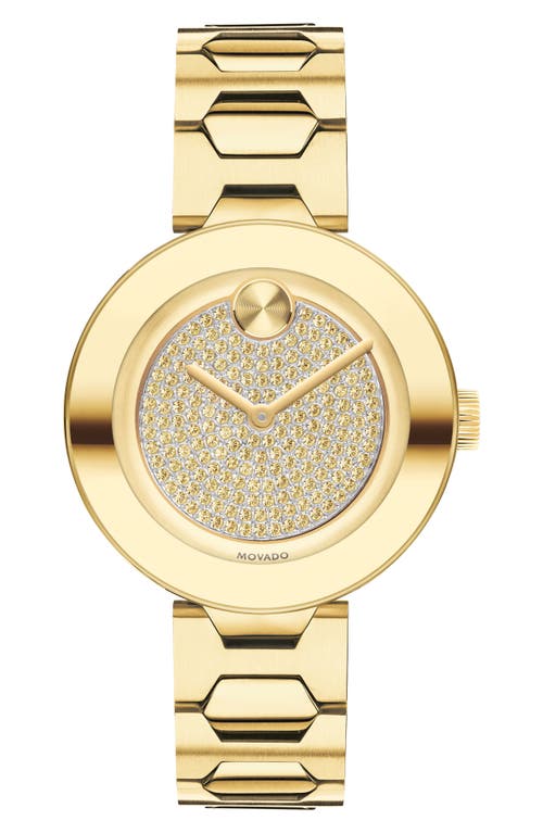 Movado Bold Pavé T-Bar Bracelet Watch, 32mm in Gold 