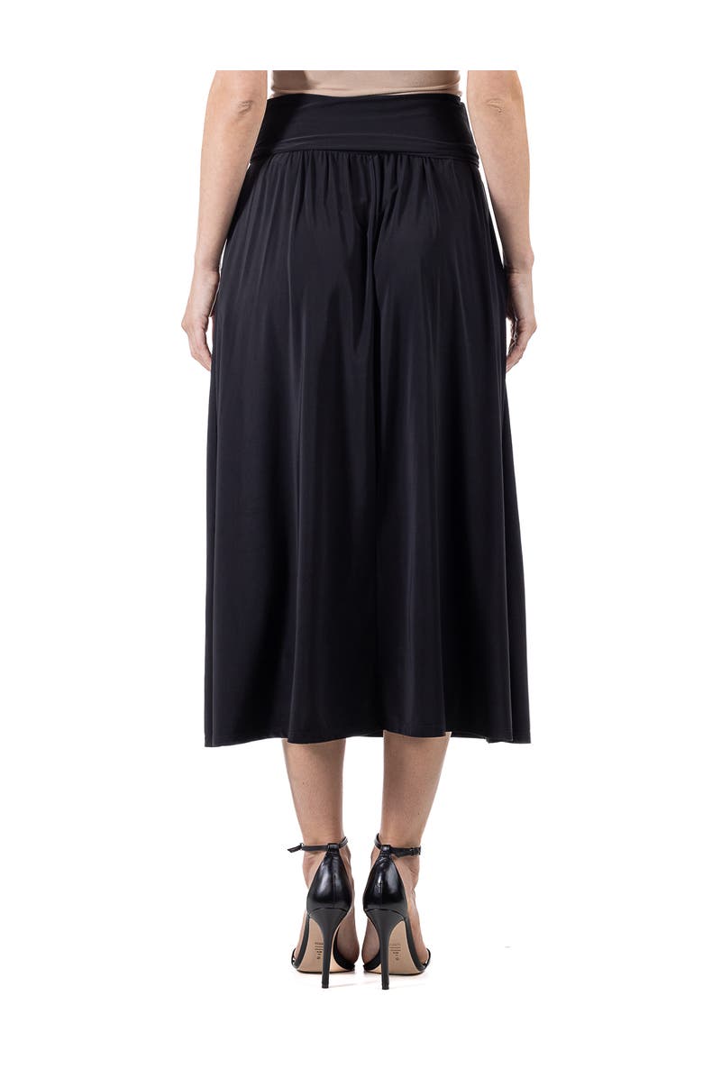 24seven Comfort Apparel Foldover Maxi Skirt With Pockets, Alternate, color, Black