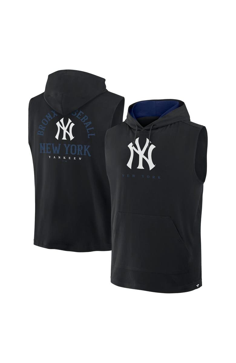 FANATICS Men's Fanatics Black New York Yankees Fire Speed Sleeveless Pullover Hoodie, Main, color, 