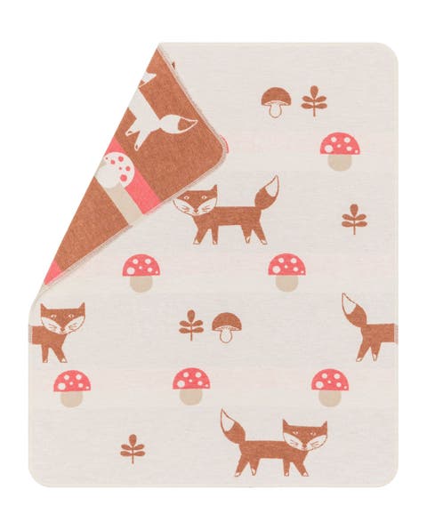 Juwel Fox And Mushroom Baby Blanket