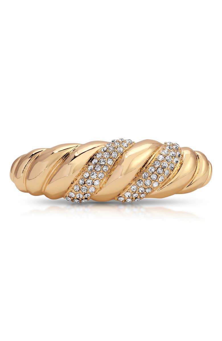 Ettika Pave Croissant Hair Barrette, Main, color, Gold
