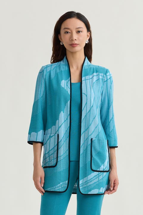 Heritage Geoprint Jacquard Knit Jacket