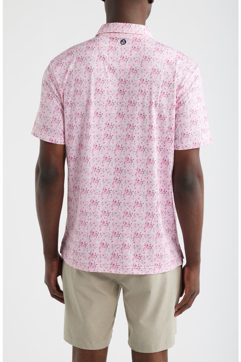 Sunday Floral Performance Golf Polo, Alternate, color, PINK