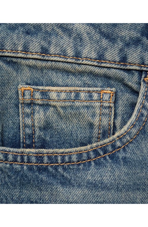 Mango Mom2000 High Waist Straight Leg Jeans In Dark Vintage Blue