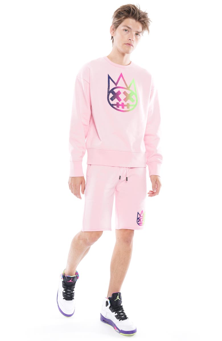 Cult of Individuality Cutoff Sweat Shorts, Alternate, color, Candy Pink