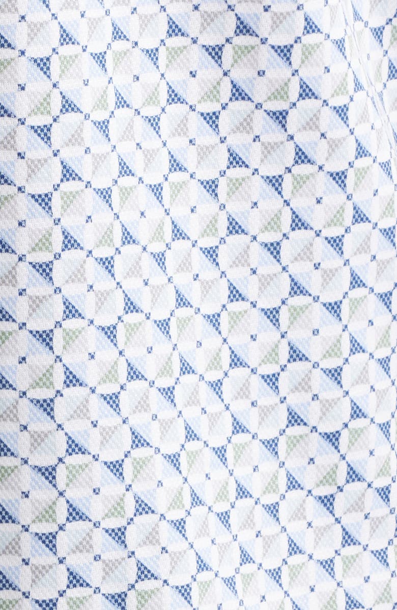 Johnston & Murphy XC Flex Ascend Short Sleeve Button-Up Shirt, Alternate, color, Blue Multi Square Grid