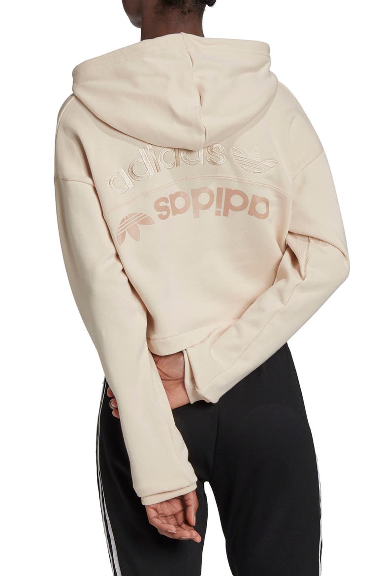 R.Y.V. Cropped French Terry Hoodie, Alternate, color, LINEN