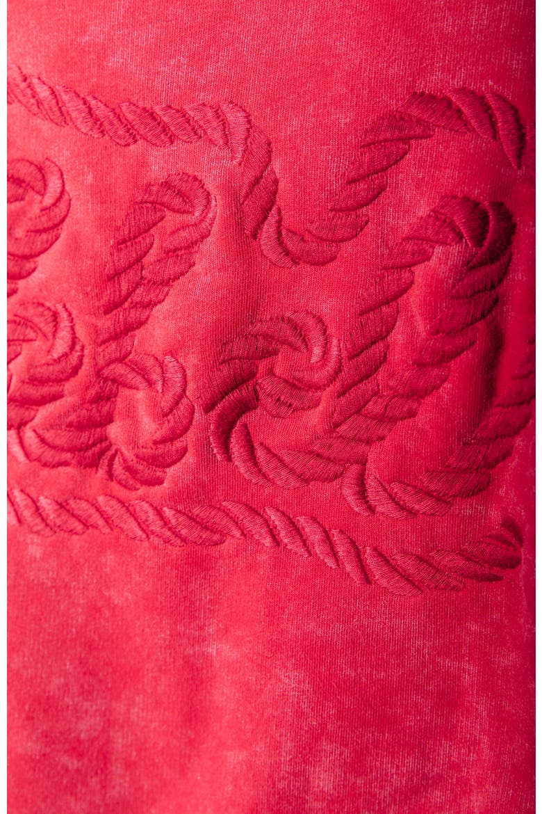 Rebel Braid Acid Wash Dropped Shoulder Sweat, Alternate, color, Red