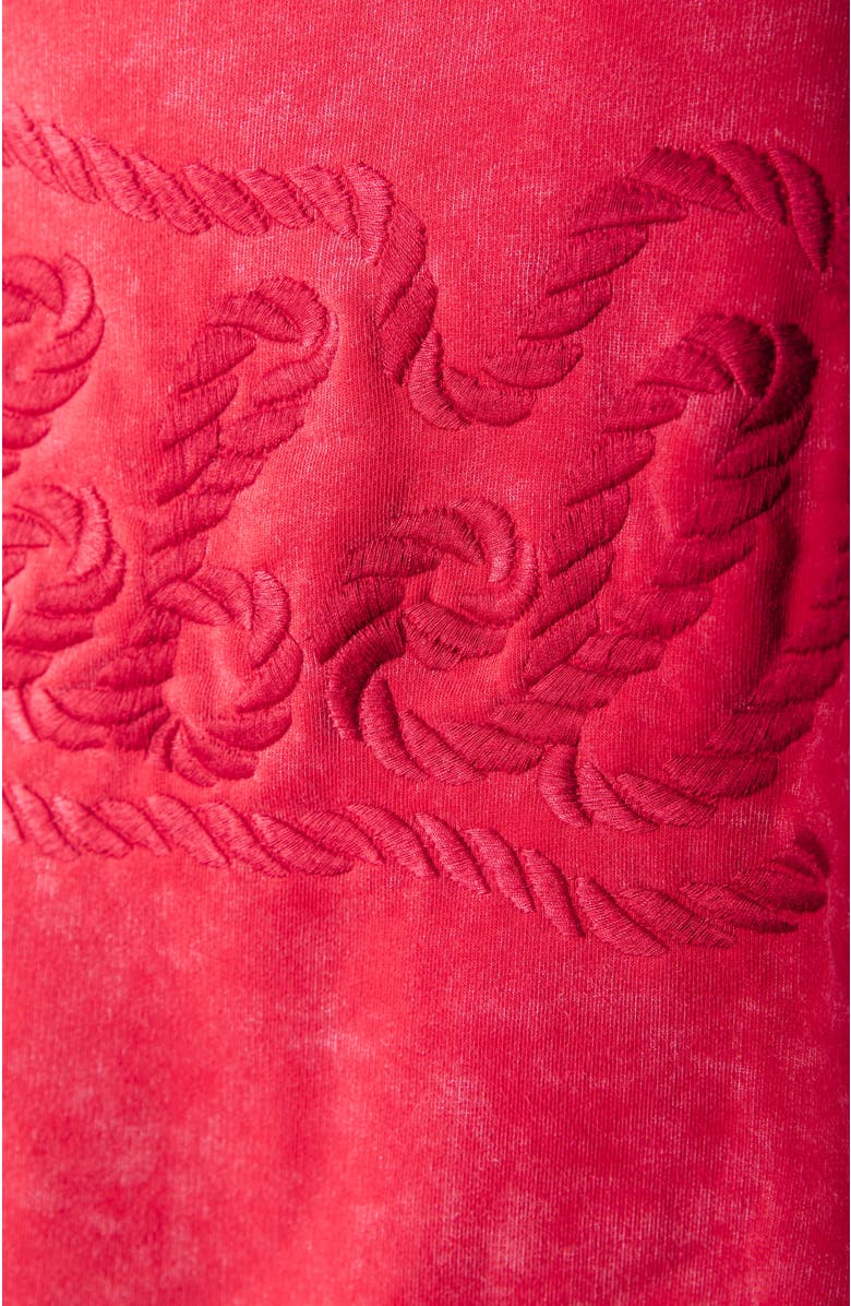 Colourful Rebel Rebel Braid Acid Wash Dropped Shoulder Sweat, Alternate, color, Red