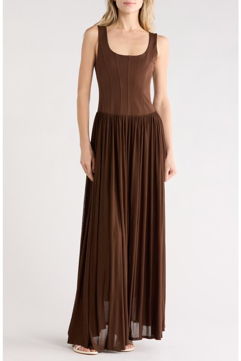 Jamie Maxi Tank Dress, Main, color, COCOA