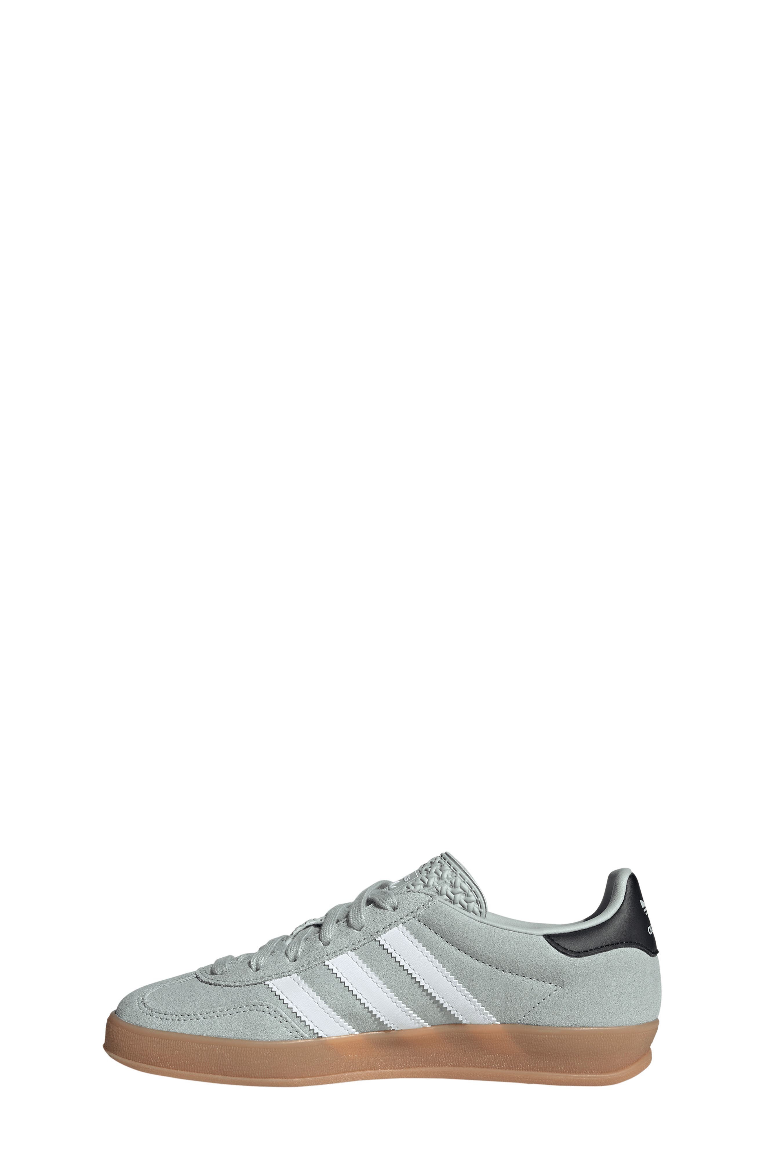 adidas Kids' Gazelle Indoor Sneaker, Alternate, color, Wonder Silver/ White/ Black