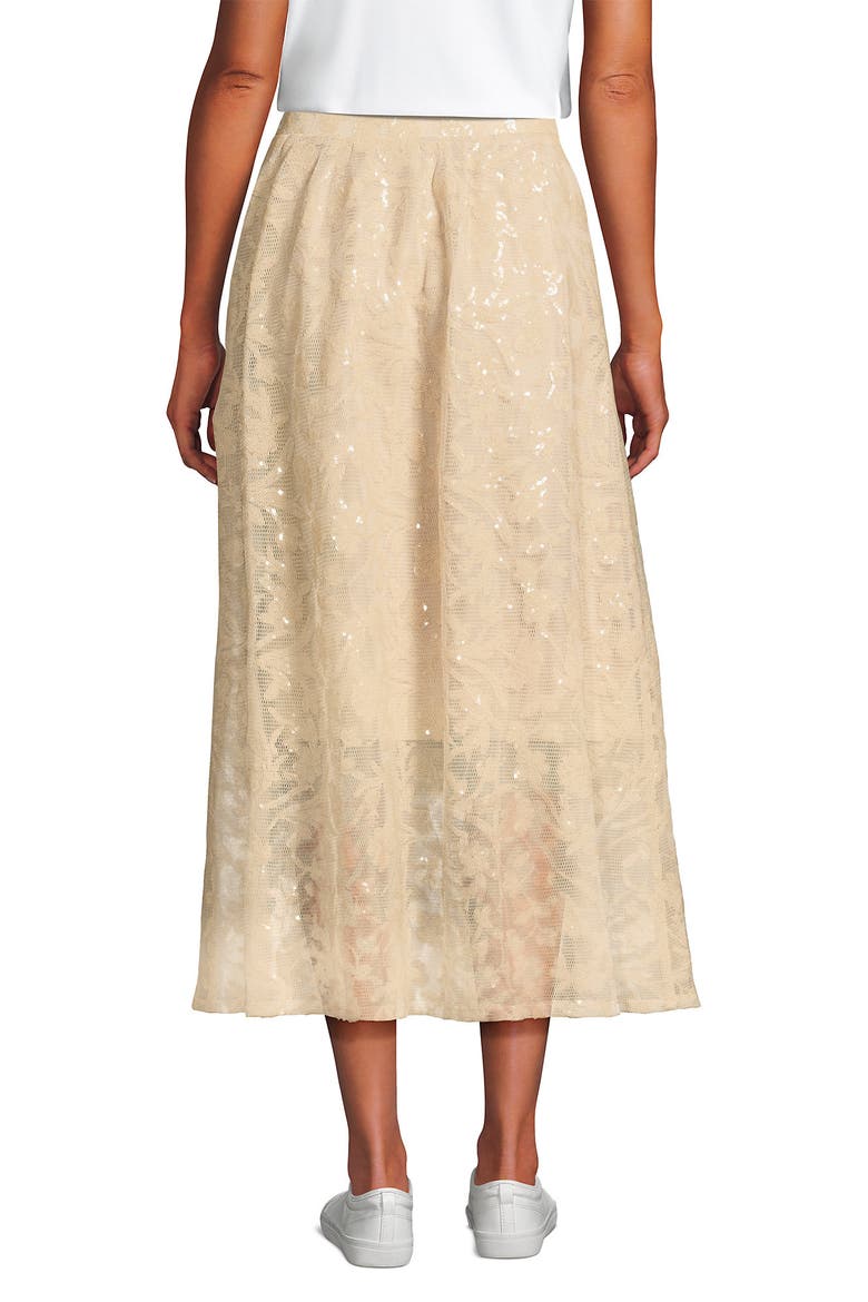 Sequin Lace Mid Rise Midi Skirt, Alternate, color, Champagne Rose
