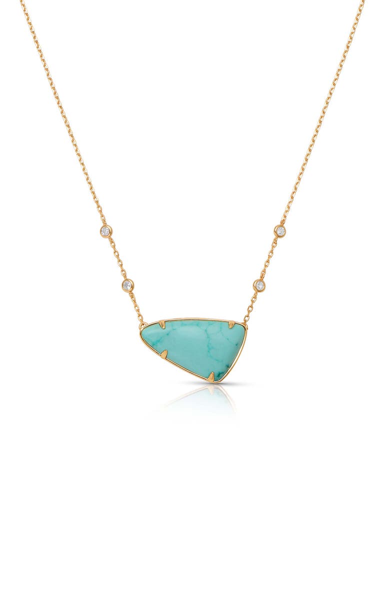Ettika Geometric Reconstituted Stone Pendant Necklace, Main, color, Turquoise
