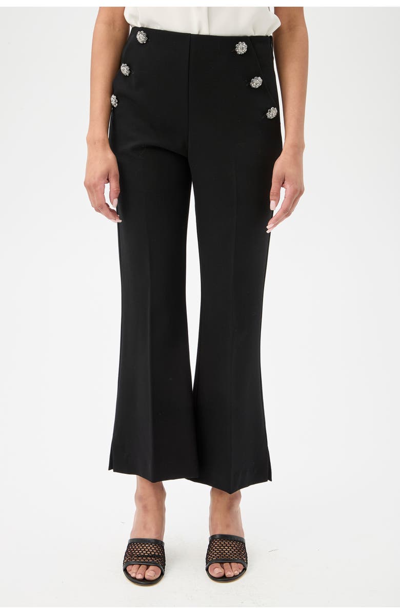 Trina Turk Luhrmann Cropped Flare Leg Pant, Main, color, Black