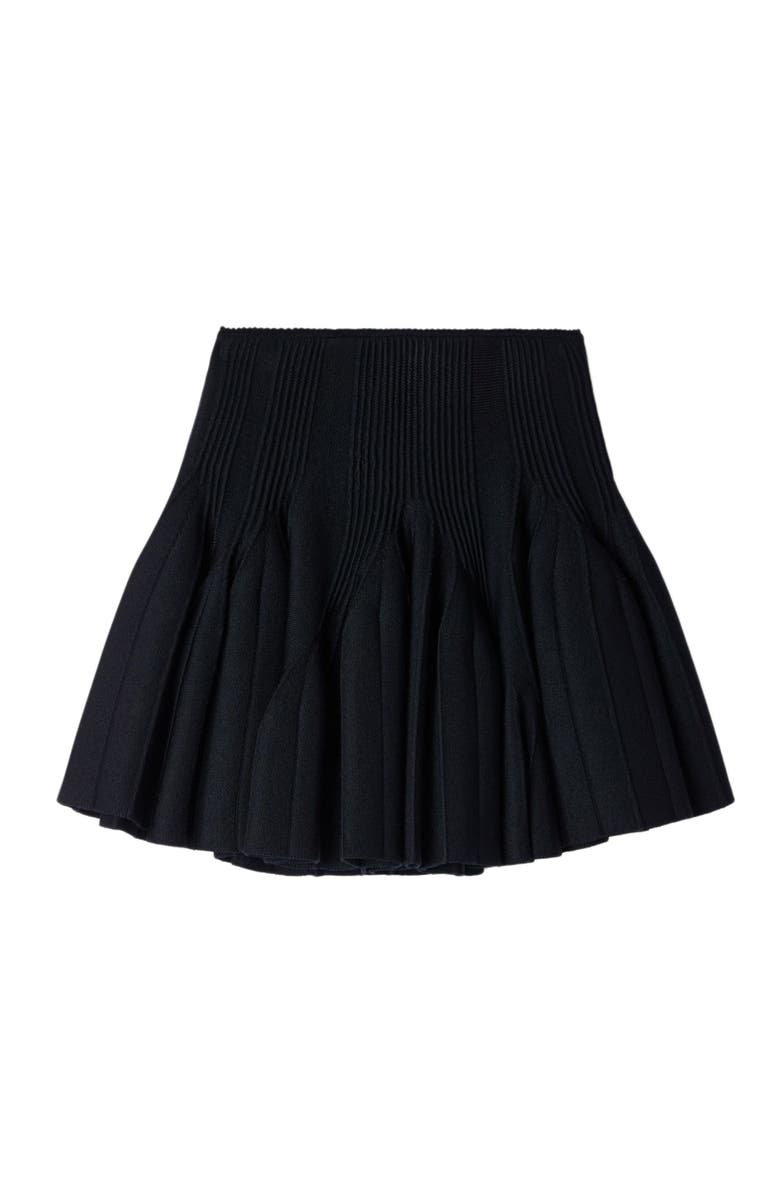 SANDRO Short knit godet skirt, Alternate, color, Black