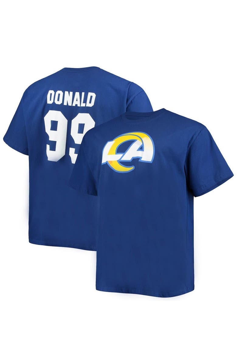 FANATICS Men's Fanatics Branded Aaron Donald Royal Los Angeles Rams Big & Tall Player Name & Number T-Shirt, Main, color, 