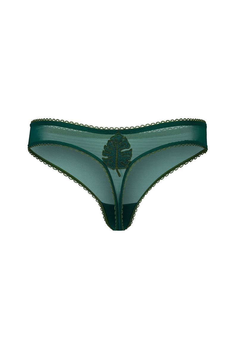 Alyshia Thong Panties, Alternate, color, Dark green