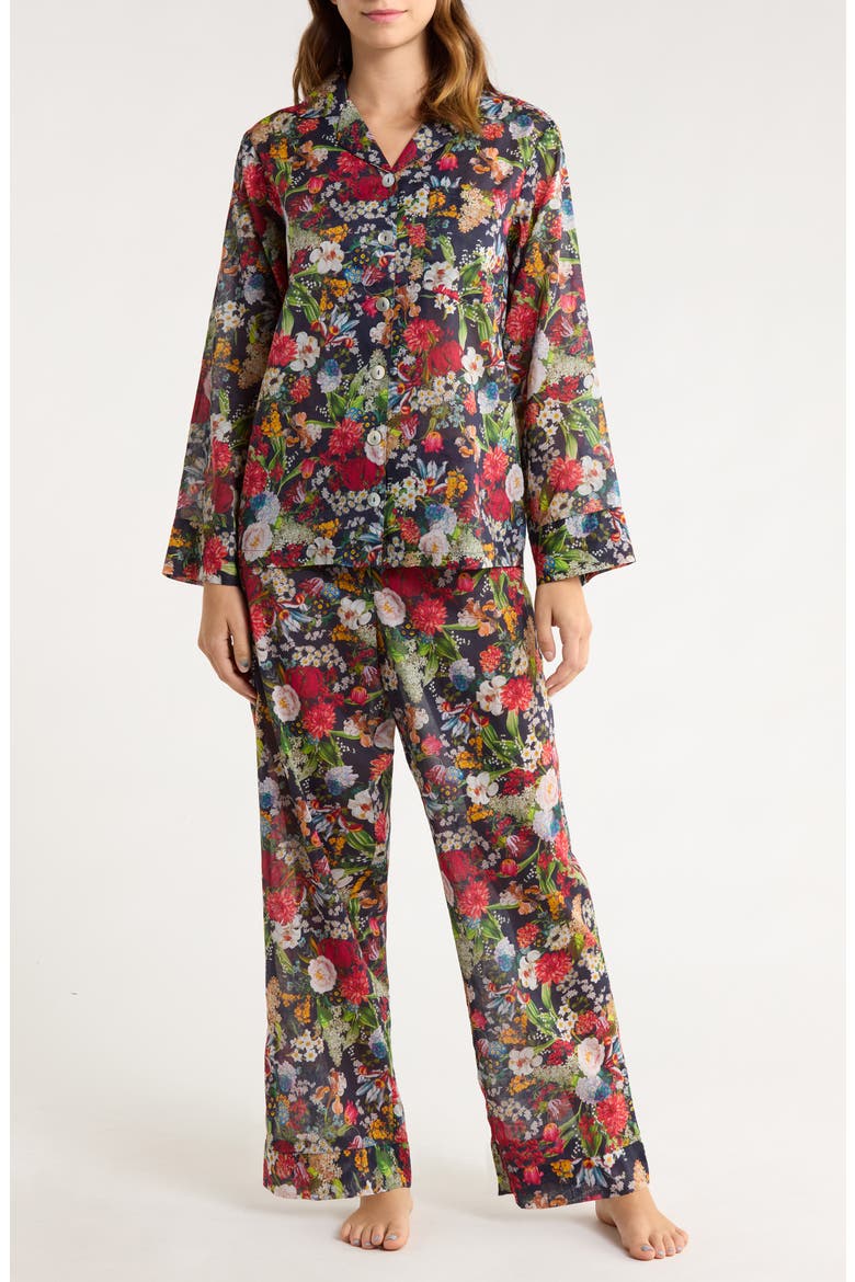 Holly Cotton Voile Pajamas, Main, color, NAVY