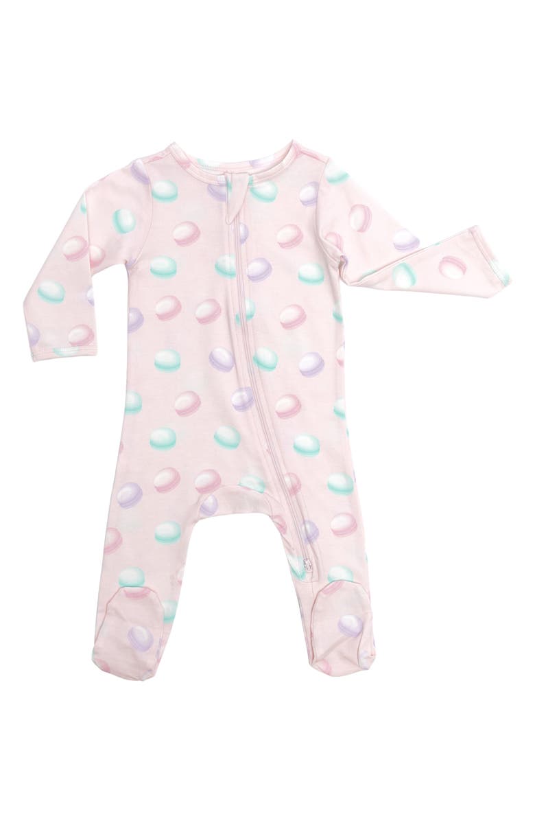Norani Macaron Print Organic Cotton Footie, Main, color, 