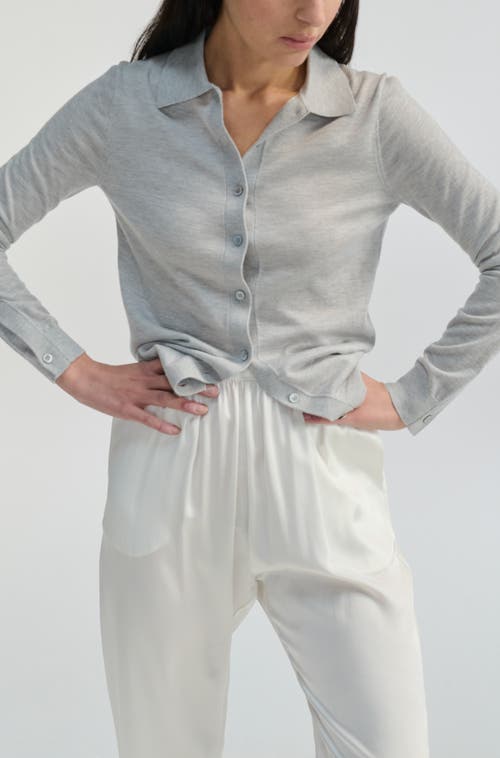 Almina Concept Button Up Knit Top In Grey