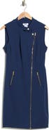 DKNY Sleeveless Asymmetric Zip Belted Jacket Dress