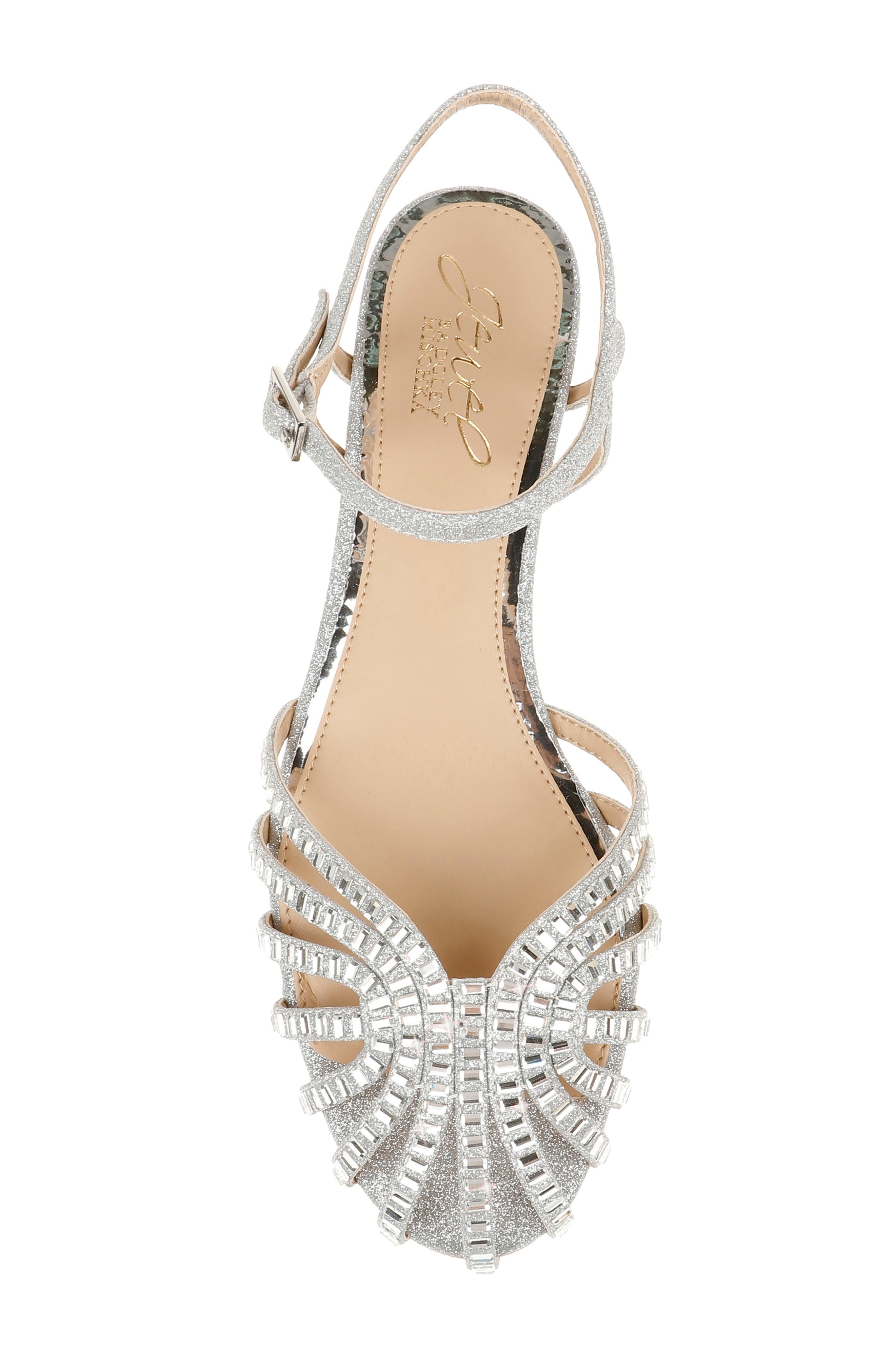 Jewel Badgley Mischka Perla Ankle Strap Flat, Alternate, color, 