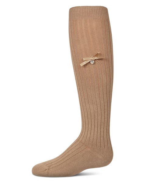 Fancy Logo and Bow Trimmed Knee Sock (Toddler, Little Kid & Big Kid)