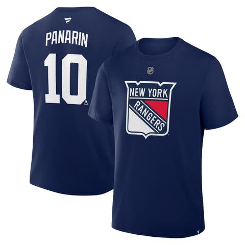 Men's Fanatics Artemi Panarin Navy New York Rangers Authentic Stack Name & Number T-Shirt