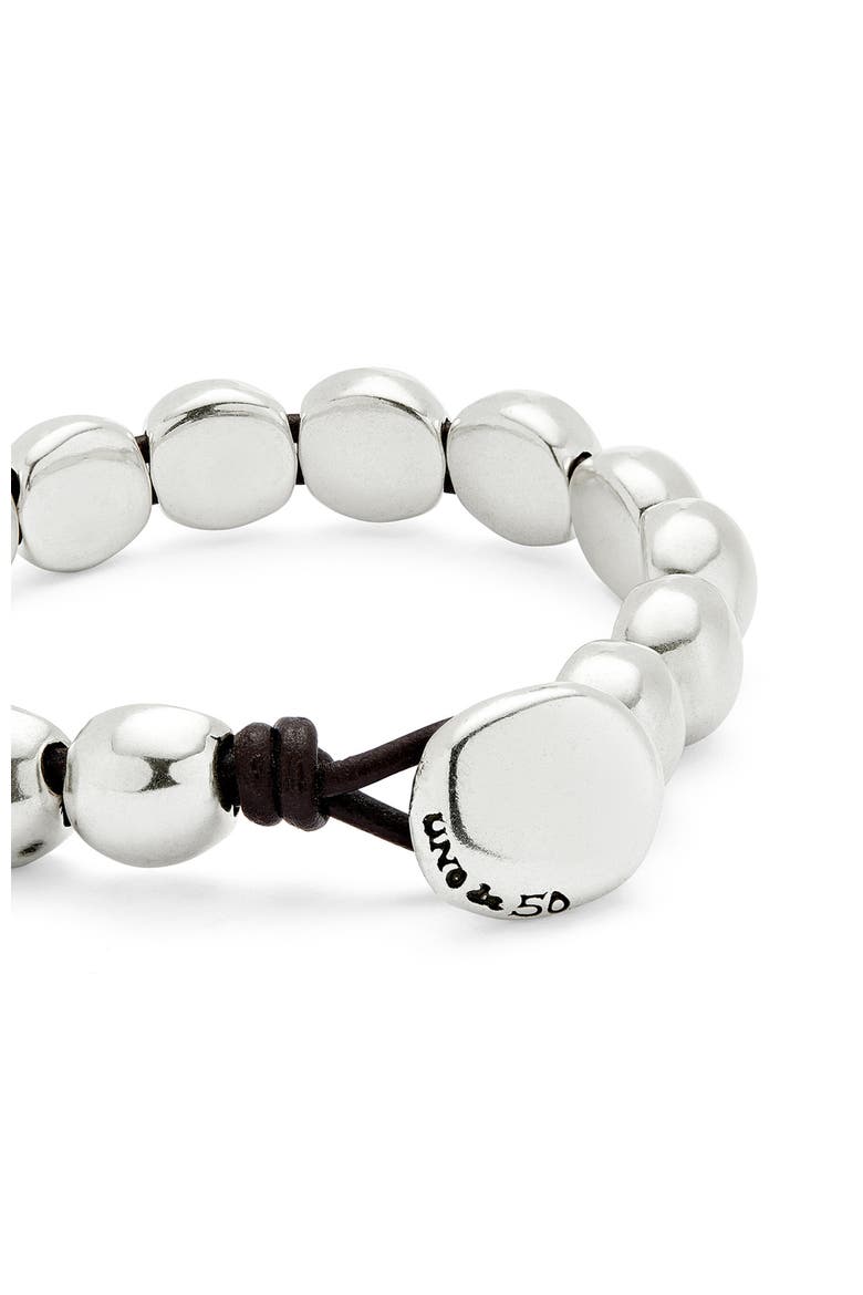 Bracelet with Small Round Beads Plated in Sterling Silver, Alternate, color, Silver
